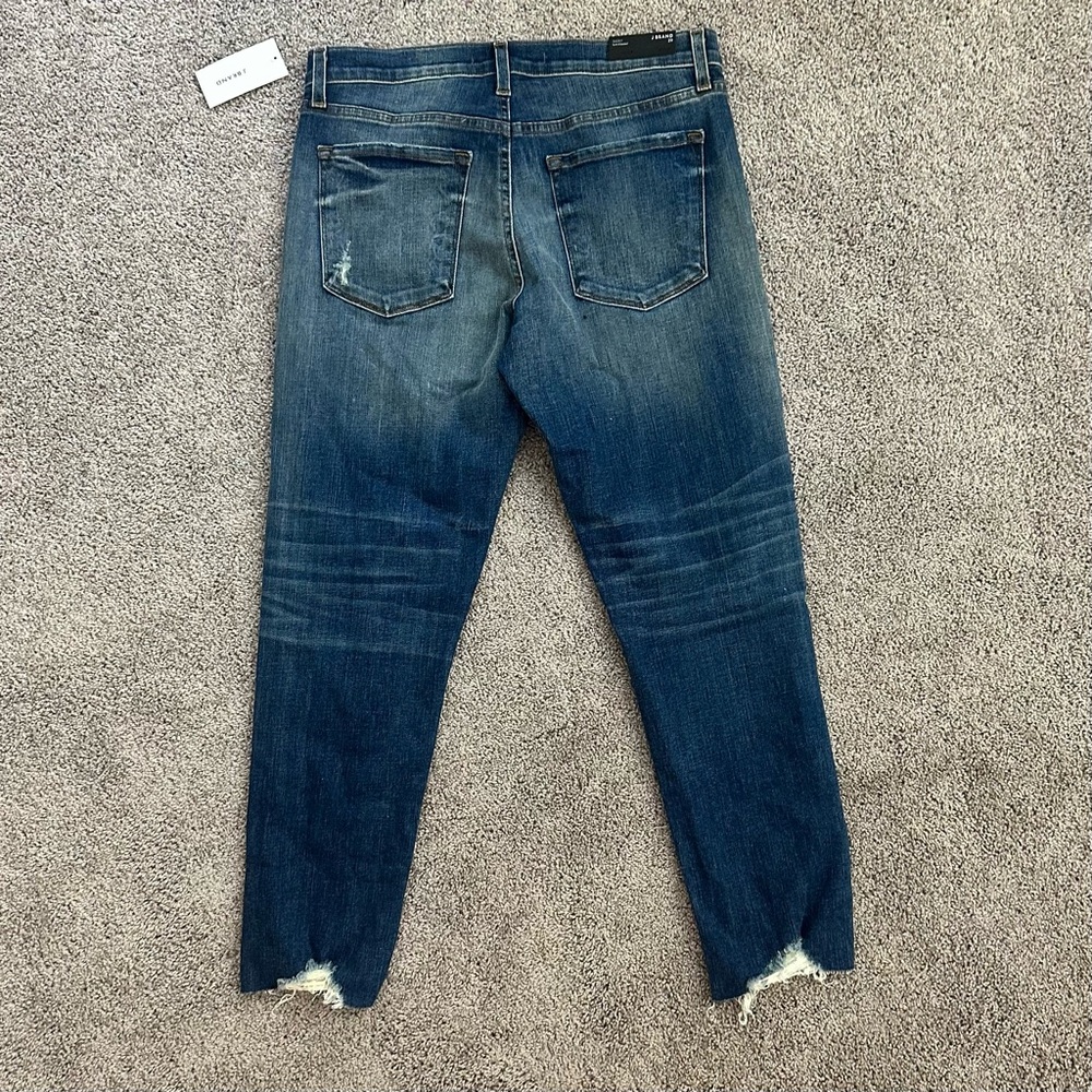 NWT J Brand Sadey Revoke Destruct Mid Rise Crop 29 Slim Straight Jeans - Picture 3 of 15